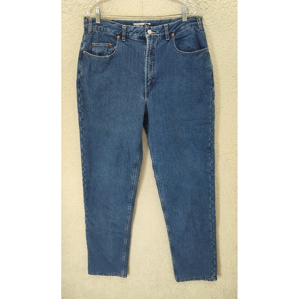 Gap Men Jeans 36x34 Blue Polyester Blend Fleece Lined Loose Fit Regular Denim